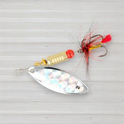 Блешня обертова ZEOX Reactive Long № 2, 6г, колір 007 Silver-Holo